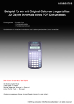 Adobe Acrobat 3D-PDF Beispiel für ein Taschenrechner von Texas Instruments