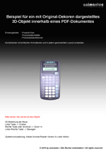 Adobe Acrobat 3D-PDF Beispiel fr ein Taschenrechner von Texas Instruments