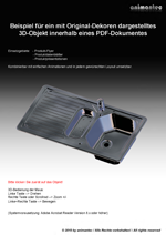 Adobe Acrobat 3D-PDF Beispiel für eine Einbauspüle von Franke