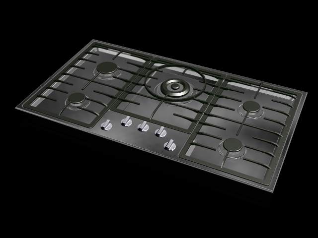 Gaskochfeld Miele - Kochmulde als 3D Modell zur Küchenplanung